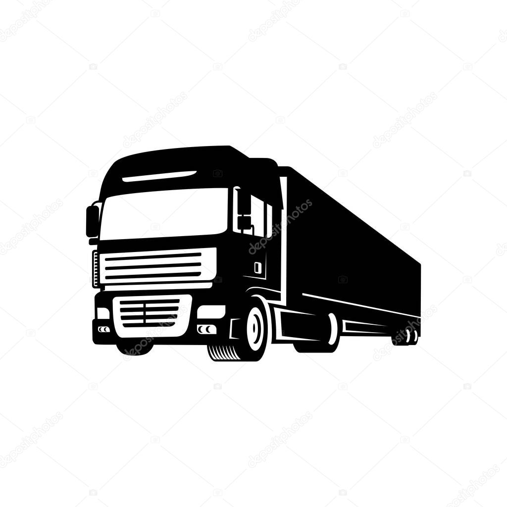 Truck silhouette abstract logo template vector illustration