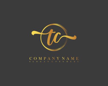 TC İlk el yazısı çember logo vektörü