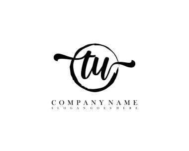 TU İlk el yazısı çember logo vektörü