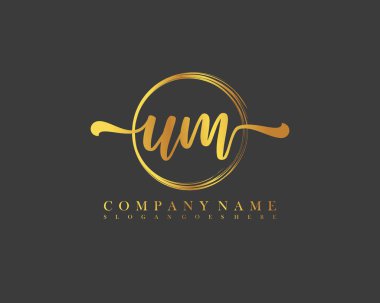 İlk el yazısı çember logo vektörü