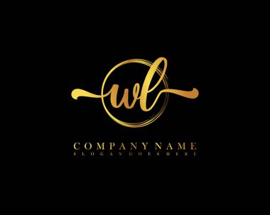 WL Başlangıç el yazısı çember logo vektörü