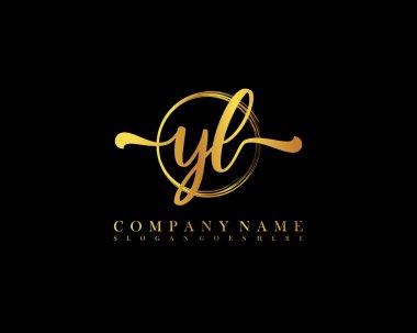 YL Başlangıç el yazısı çember logo vektörü