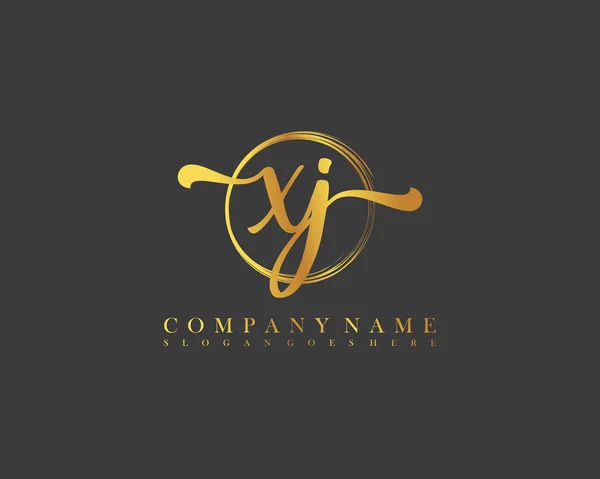 Círculo Inicial Caligrafia Logotipo Vetor — Vetor de Stock