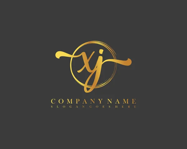 Vector Logotipo Inicial Círculo Escritura Mano — Vector de stock