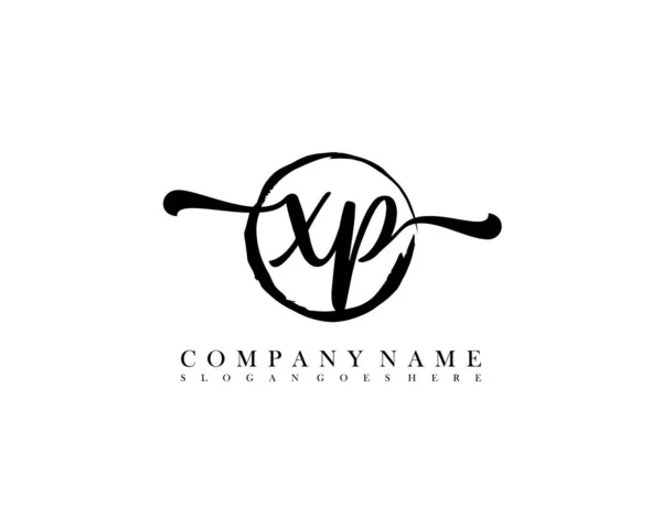 Vetor Inicial Logotipo Círculo Caligrafia —  Vetores de Stock