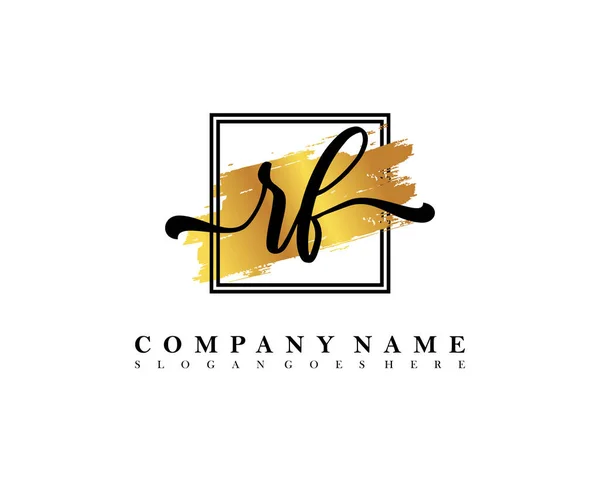 Initial Logo Initial Signature Make Wedding Fashion Watercolor Brush Stroke — Stock Vector