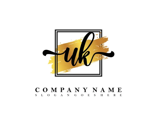 Logo Iniziale Del Regno Unito Firma Iniziale Trucco Matrimonio Moda — Vettoriale Stock