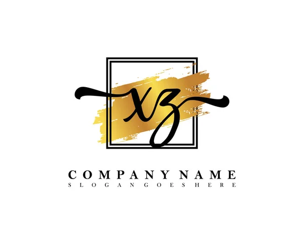Initial Logo Initial Signature Make Wedding Fashion Watercolor Brush Stroke — Stock Vector