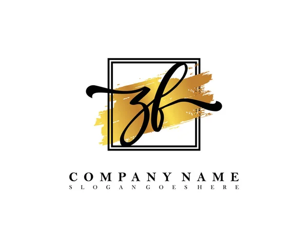 Initial Logo Initial Signature Make Wedding Fashion Watercolor Brush Stroke — Stock Vector