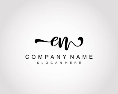 İlk imzalı EN logosu, makyaj, düğün, moda, takım, lüks logo