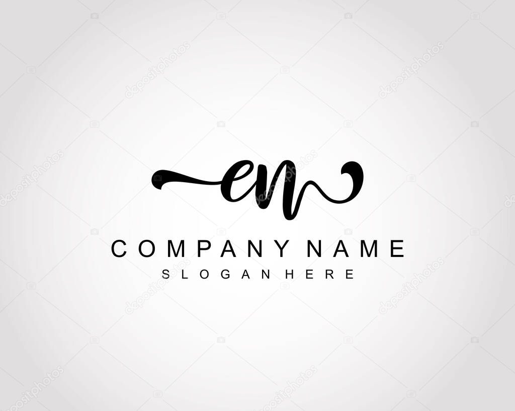 Initial EN logo of initial signature, make up, wedding, fashion, team, luxury logo