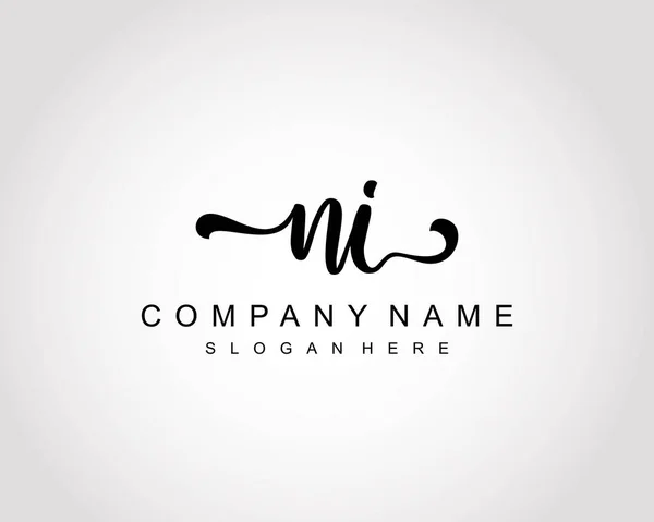 Logo Inicial Firma Inicial Maquillaje Boda Moda Equipo Logotipo Lujo — Archivo Imágenes Vectoriales