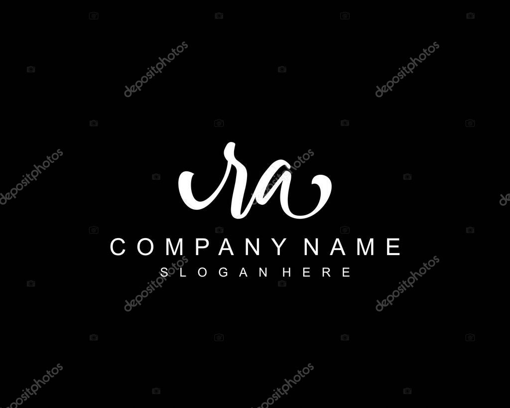 Initial RA logo of initial signature, make up, wedding, fashion, team, luxury logo
