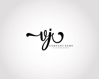 İlk imzalı VJ logosu, makyaj, düğün, moda, takım, lüks logo