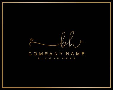 İlk imzalı BH logosu, makyaj, düğün, moda, takım, lüks logo