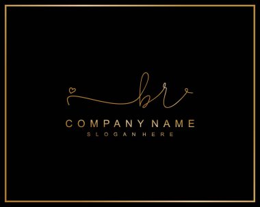 İlk imzalı BR logosu, makyaj, düğün, moda, takım, lüks logo