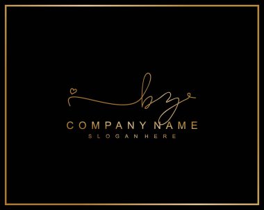 Başlangıç imzalı BZ logosu, makyaj, düğün, moda, takım, lüks logo