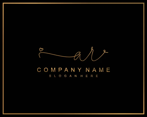 Logotipo Inicial Assinatura Inicial Maquiagem Casamento Moda Equipe Logotipo Luxo —  Vetores de Stock