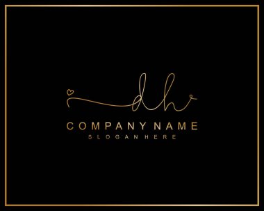 İlk imzalı DH logosu, makyaj, düğün, moda, takım, lüks logo