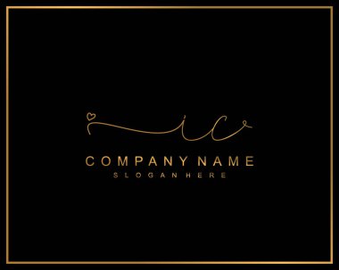 İlk imzalı IC logosu, makyaj, düğün, moda, takım, lüks logo