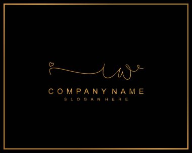 İlk imzalı IW logosu, makyaj, düğün, moda, takım, lüks logo