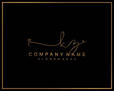 Başlangıç imzalı KZ logosu, makyaj, düğün, moda, takım, lüks logo