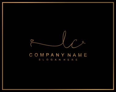 İlk imzalı LC logosu, makyaj, düğün, moda, takım, lüks logo