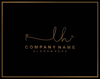 İlk imzalı LH logosu, makyaj, düğün, moda, takım, lüks logo