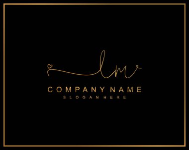 İlk imzalı LM logosu, makyaj, düğün, moda, takım, lüks logo