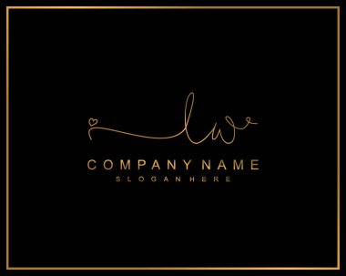 İlk imzalı LW logosu, makyaj, düğün, moda, takım, lüks logo