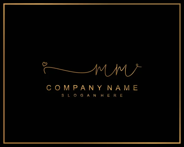 Mm letter initial luxurious brand logo template Vector Image