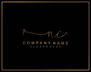 İlk imzalı NC logosu, makyaj, düğün, moda, takım, lüks logo