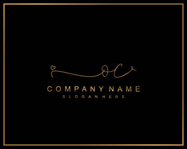 İlk imzalı OC logosu, makyaj, düğün, moda, takım, lüks logo