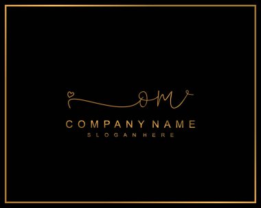 İlk imzalı OM logosu, makyaj, düğün, moda, takım, lüks logo