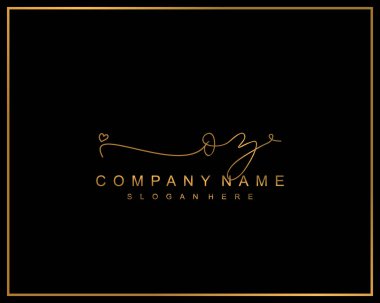 Başlangıç imzalı OZ logosu, makyaj, düğün, moda, takım, lüks logo