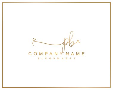 Başlangıç imzalı PB logosu, makyaj, düğün, moda, takım, lüks logo