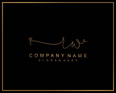 İlk imzalı RW logosu, makyaj, düğün, moda, takım, lüks logo