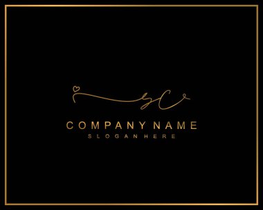 İlk imzalı SC logosu, makyaj, düğün, moda, takım, lüks logo