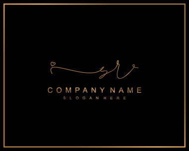 İlk imzalı SR logosu, makyaj, düğün, moda, takım, lüks logo