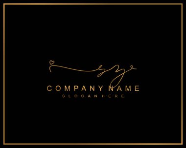 Başlangıç imzalı SZ logosu, makyaj, düğün, moda, takım, lüks logo