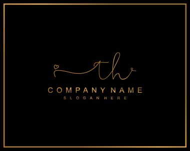 İlk imzalı TH logosu, makyaj, düğün, moda, takım, lüks logo