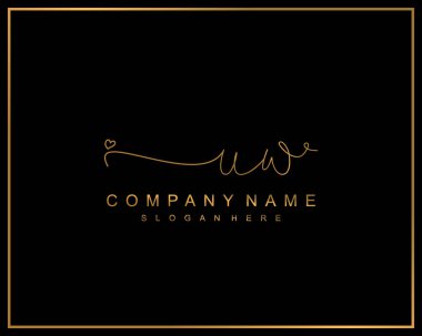 İlk imzalı UW logosu, makyaj, düğün, moda, takım, lüks logo