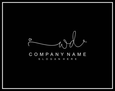 İlk imzalı WD logosu, makyaj, düğün, moda, takım, lüks logo