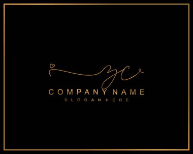 İlk imzalı ZC logosu, makyaj, düğün, moda, takım, lüks logo