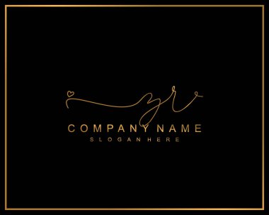 İlk imzalı ZR logosu, makyaj, düğün, moda, takım, lüks logo