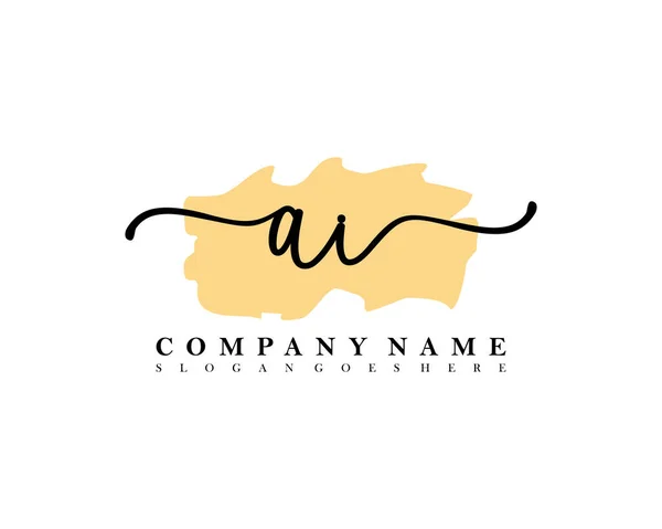 Initial Handwriting Logo Initial Signature Make Wedding Fashion Brush Stroke — Stock Vector