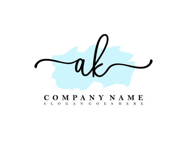 Logotipo Caligrafia Inicial Assinatura Inicial Maquiagem Casamento Moda Com Modelo — Vetor de Stock