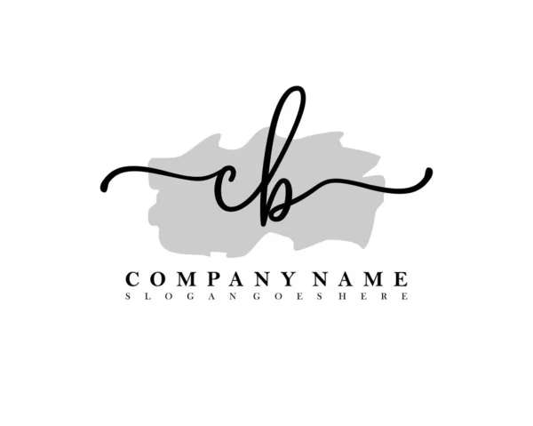 Logotipo Caligrafia Inicial Assinatura Inicial Maquiagem Casamento Moda Com Modelo —  Vetores de Stock