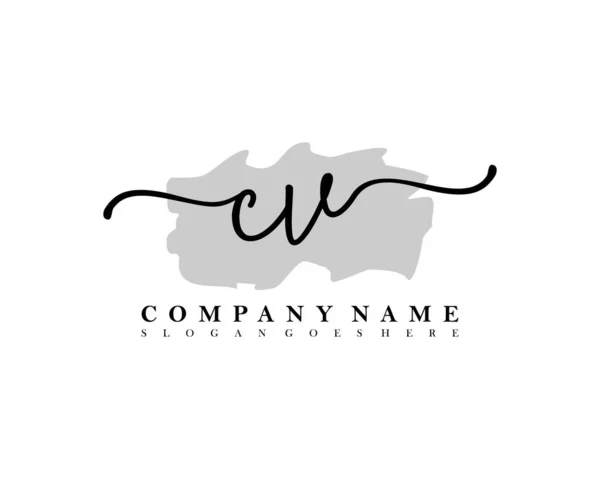 Initial Handwriting Logo Initial Signature Make Wedding Fashion Brush Stroke — Stock Vector