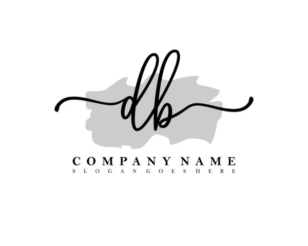 Logo Iniziale Scrittura Mano Firma Iniziale Trucco Matrimonio Moda Con — Vettoriale Stock